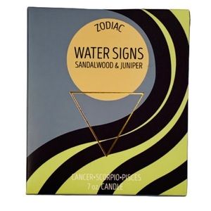 Water Sign Scented Candle Sandalwood & Juniper NEW